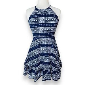 FB7 Penelope Tree Dress Mini Large Blue Womens
